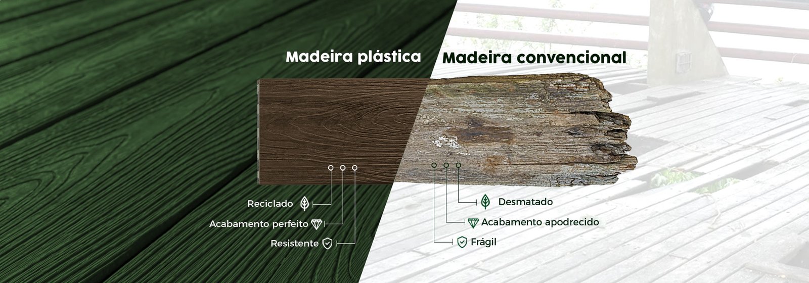 Diferença entre Madeira Plástica e madeira natural