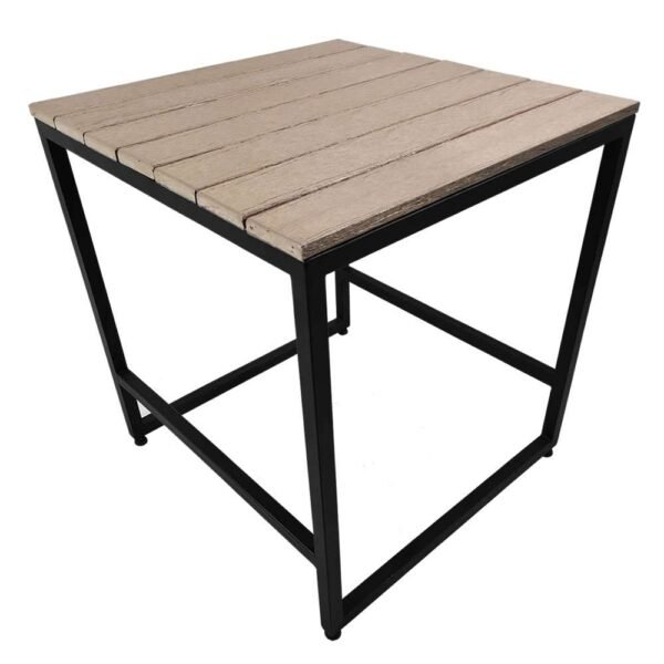 Mesa de Bar Quadrada - Madeira Plástica com ferro linha industrial