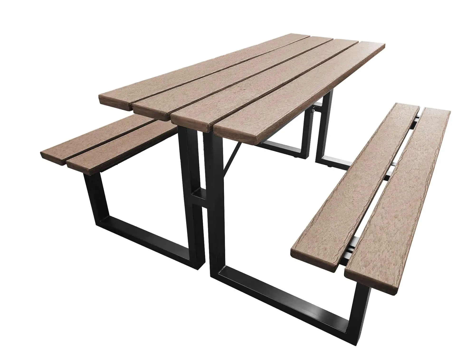 Mesa de Jardim em Madeira Plástica com estrutura em ferro- aço - Linha Steel