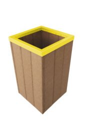 Lixeira Steel 62 L - Com aro AMARELO