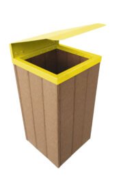 Lixeira Steel 62 L - Com tampa AMARELA