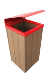 Lixeira Steel 62 L - Com tampa VERMELHA