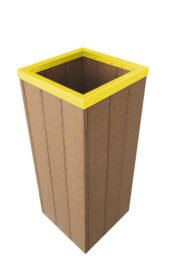 Lixeira Steel 82 L - Com aro AMARELO