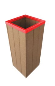 Lixeira Steel 82 L - Com aro VERMELHA