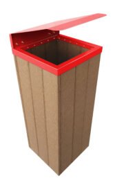 Lixeira Steel 82 L - Com tampa VERMELHA