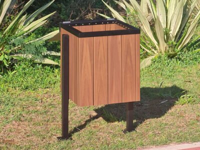 Lixeira da linha Steel Prime com aro preto - 72 litros