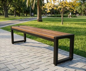 Banco Steel Prime Sem Encosto - 1,50m - Em parque