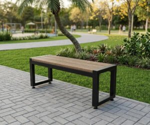 Banco Steel sem encosto 1,00m em área pública