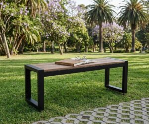 Banco Steel sem encosto 1,00m em gramado