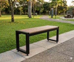 Banco Steel sem encosto 1,00m em parque