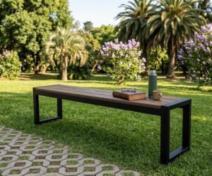 Banco Steel sem encosto - 1,50m em Parque Publico