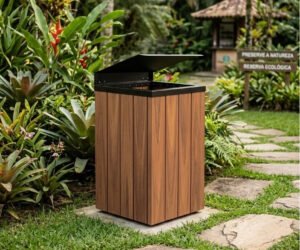 Lixeira Ecológica Steel Prime - 96L - Em Parque Ecológico