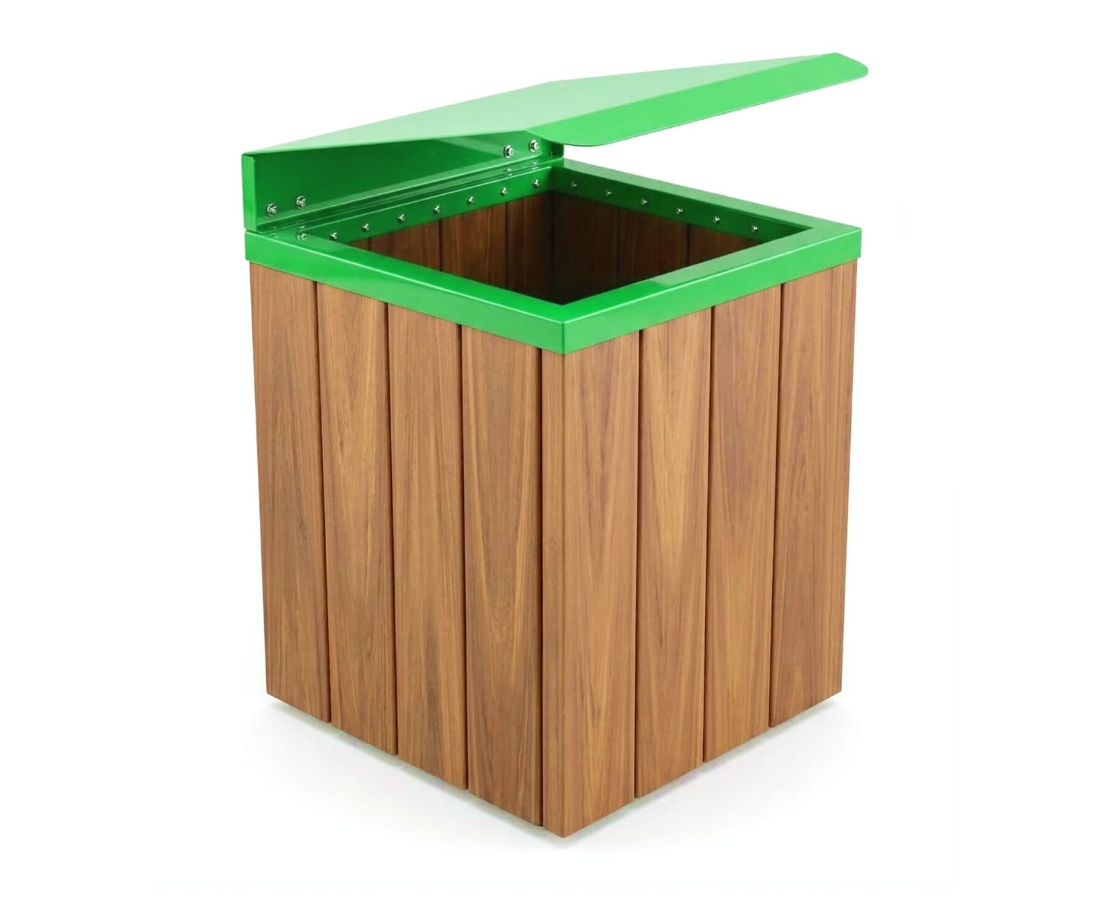 Lixeira Steel Prime 68L - COM TAMPA VERDE